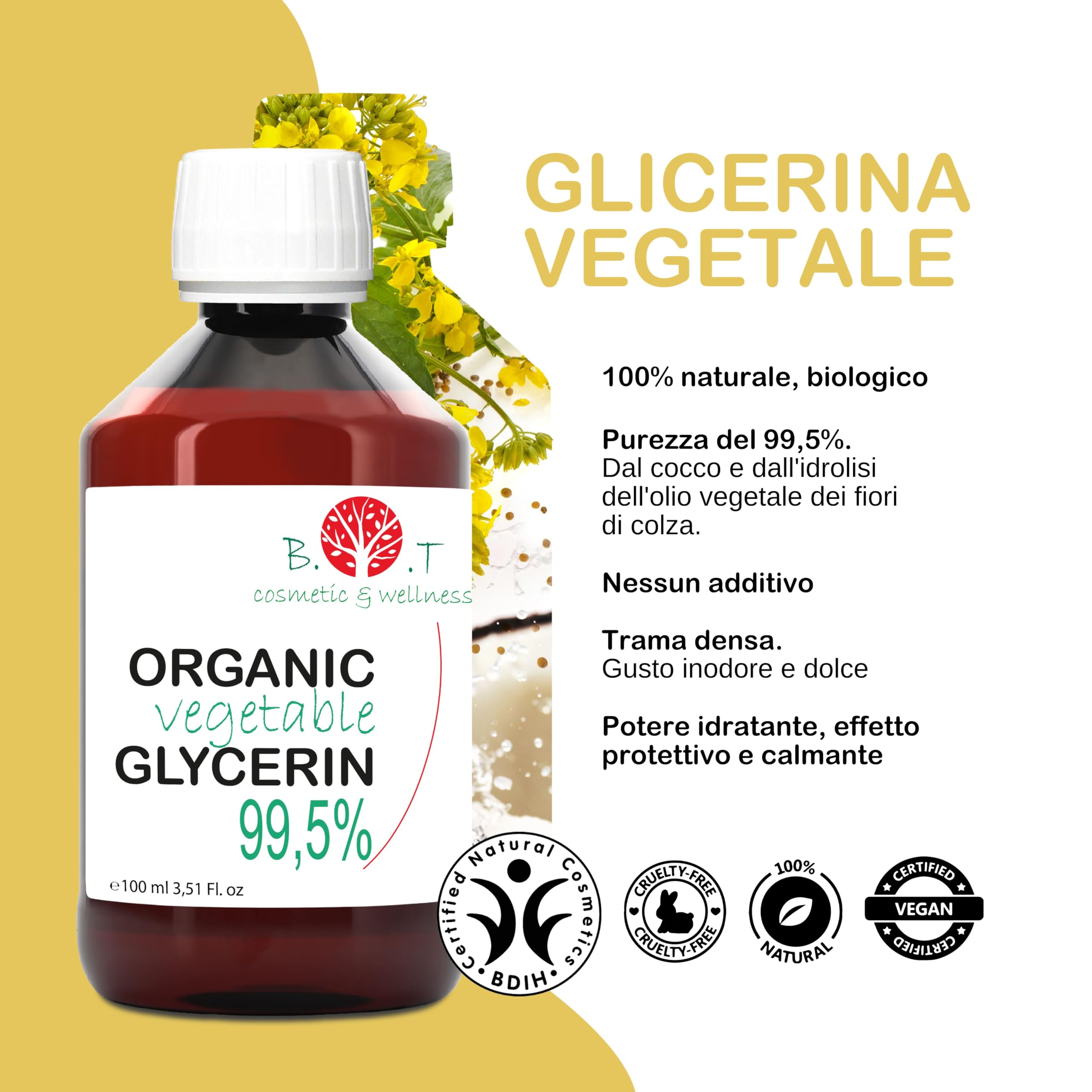 Glicerina Liquida Vegetale Pura e Bio - Glicerina per Bolle di Sapone, Olio Idratante Viso e Corpo, Base Cosmetica Fatta in Casa 100% Naturale - 1000 g 1 kg
