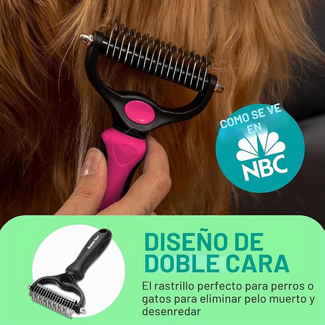 Foto 2 de 8 de Maxpower Planet Cepillo de aseo para mascotas, rastrillo de doble cara para pelar y desenredar