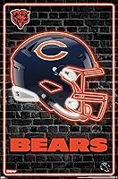 Vista 1 de NFL Chicago Bears - Neon Helmet 23 Wall Poster, 34L" x 22.4W", Unframed Version