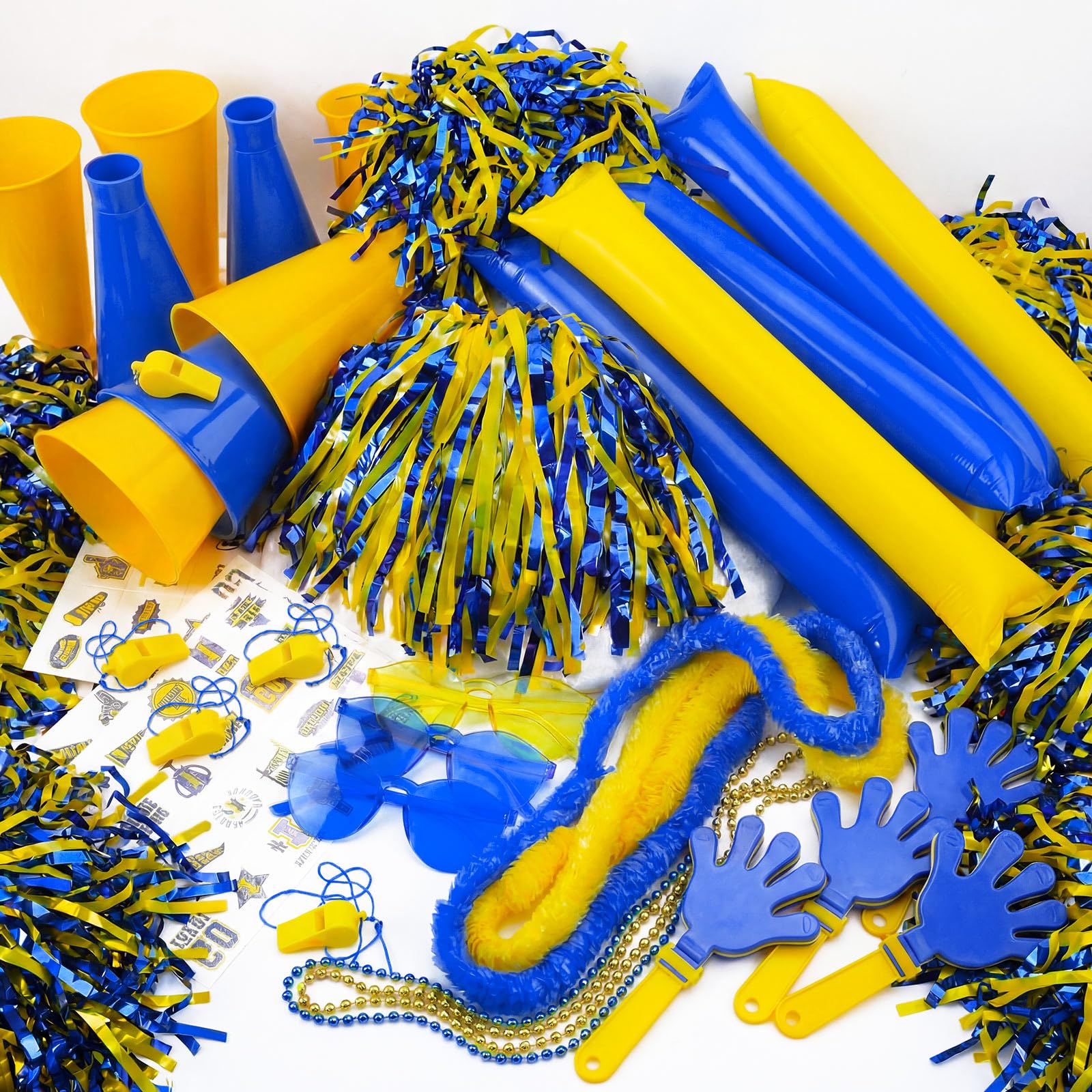 Soulchen 360 Pcs Yellow Blue Spirit Day Accessories School Spirit Items