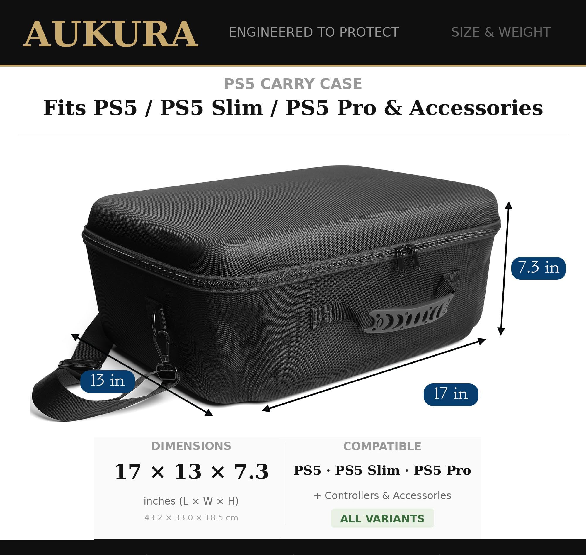 Custodia rigida imbottita per PS5/Pro/Slim, scomparti multipli per PS5 e accessori, tutto in un'unica borsa protettiva imbottita per PS5