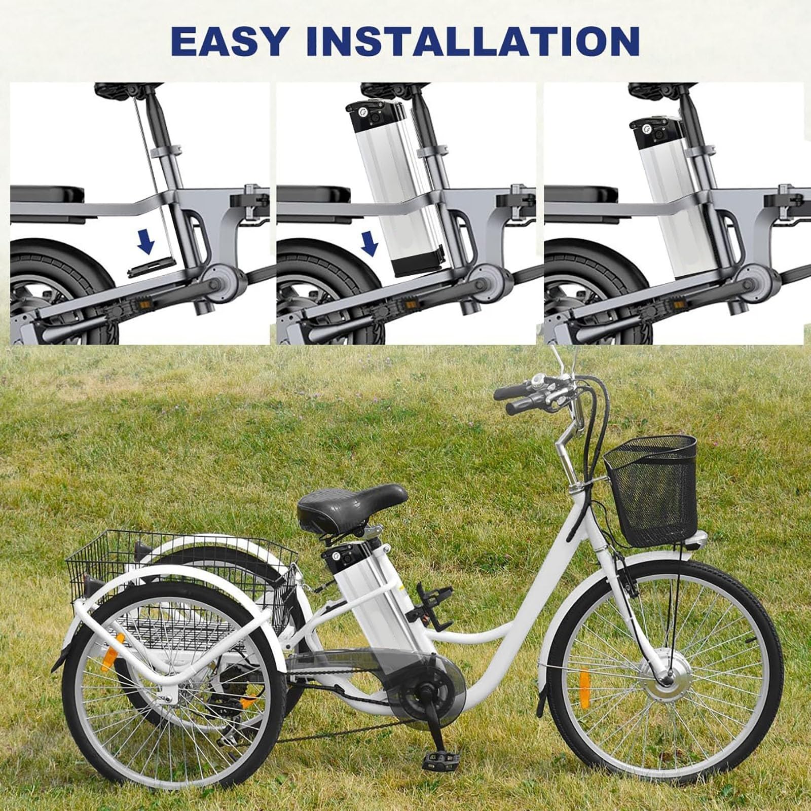 Batterie De Vélo Lithium-ION 48V, E-Bike Batteries 48V 8Ah 10Ah 12Ah 15Ah 18Ah 20Ah 25Ah Batterie De Vélo Électrique, avec 2 Broches pour Moteur 500W, 750W, 1000W avec Chargeur