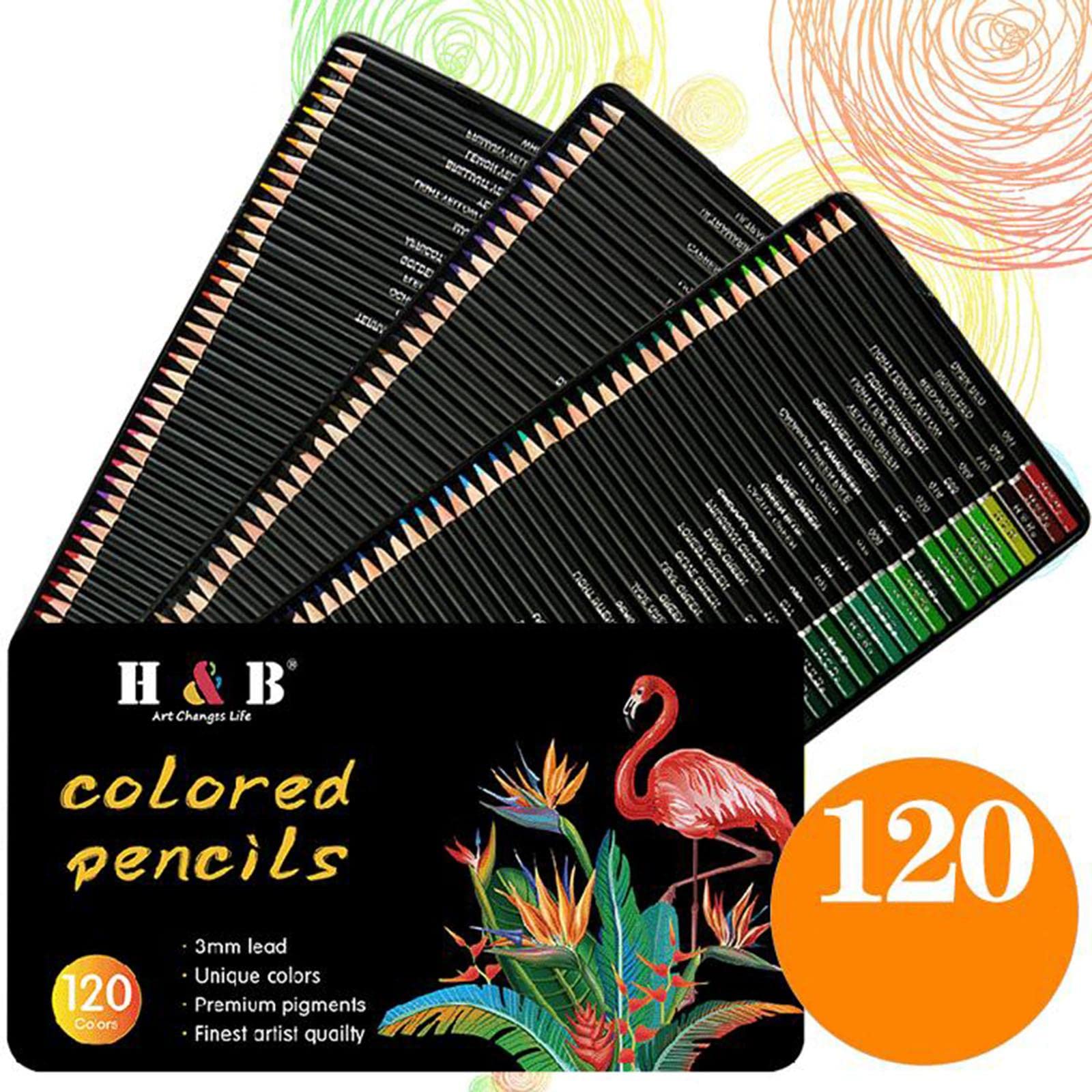 Farbstifte Set Buntstifte Künstlerstifte Holz Schichtstifte Ölbasierte Farbstifte Angenehme Und Satte Farbwirkung für Zeichnungen Kinder, 120pcs