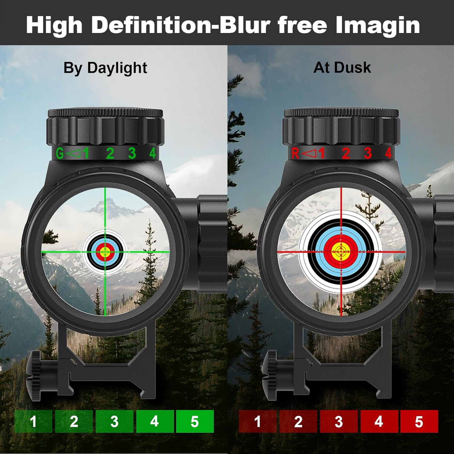 UUQ 4-16X44AO Rifle Scope for Hunting with Locking Turret Sunshade,SFP,Red and Green Illumination,Mil-dot Reticle,Front Parallax Adjustment,-Long Range Optics,Fits 20mm Mounts