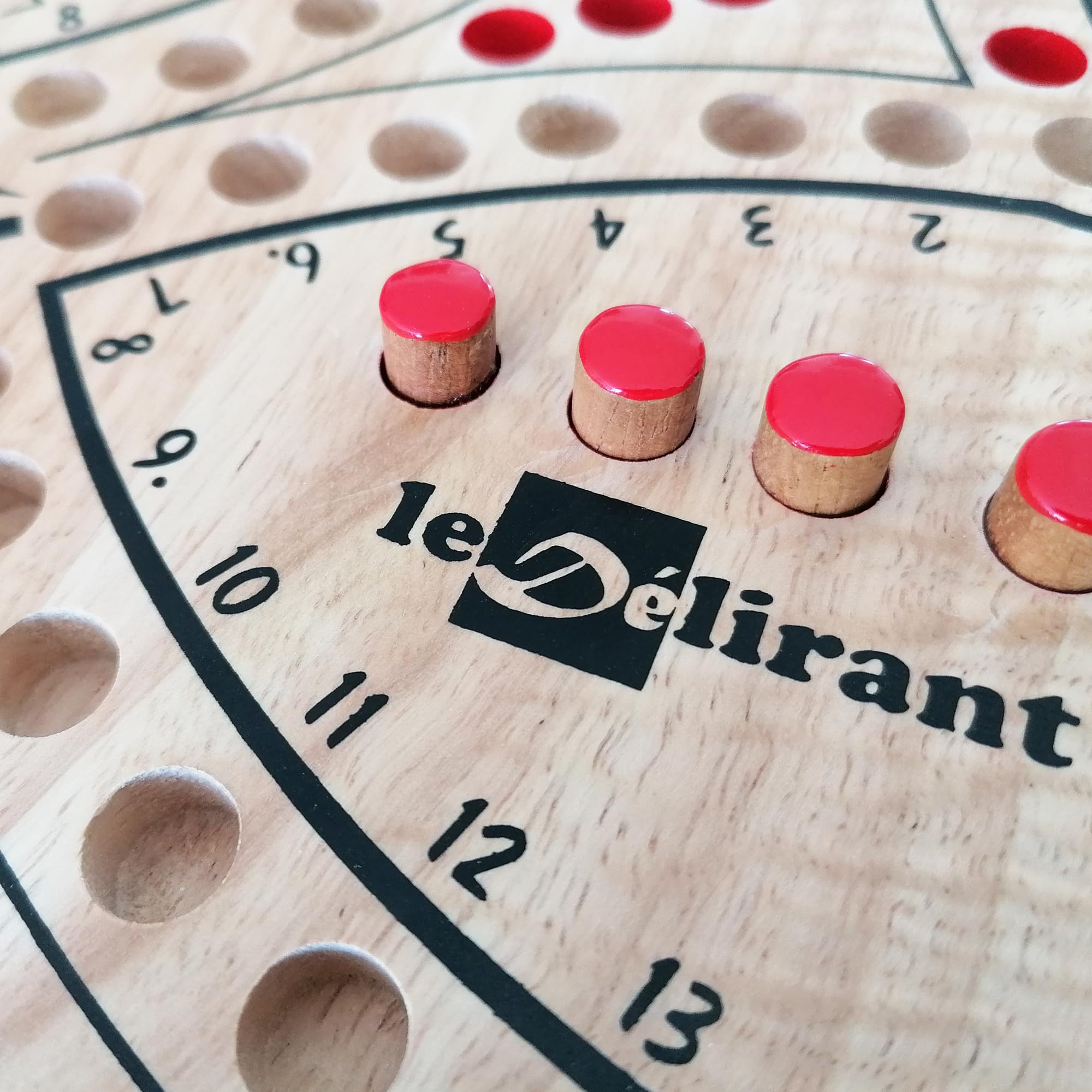 Jeu de Tock Réversible 4 à 6 Joueurs - Fabrication Artisanale en Bois d’Hévéa Massif – Marque Française - à Partir de 6 Ans - Inclus 54 Cartes CartatoC - Jeux de Société Familial.
