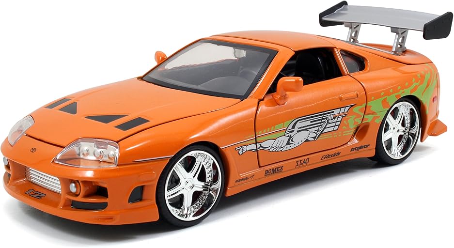 Jada Toys Fast & Furious 1:24 Brian's Toyota Supra Die-cast Car, Toys for Kids and Adults, Orange (97168)
