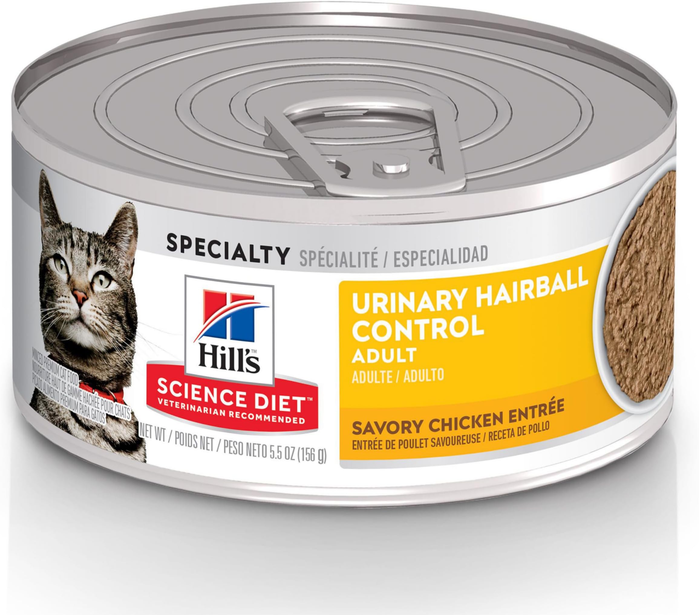 Wet Cat Food, Adult, Urinary & Hairball Control, Savory Chicken Recipe, 5oz Cans, 24 Pack