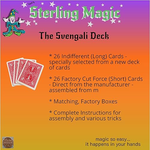 Miniatura 4 de Ted's Sterling Magic Bicicleta Svengali Deck Trick en la parte trasera roja, traje de diamantes, elige tu carta de fuerza (seis)