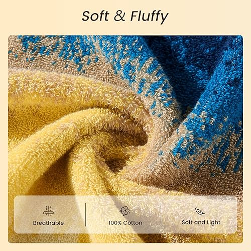 Vista 90 de SEMAXE - Juego de toallas de baño grises, 2 toallas de baño, 2 toallas de mano, 4 toallas faciales, toalla 100% algodón para baño, toalla suave