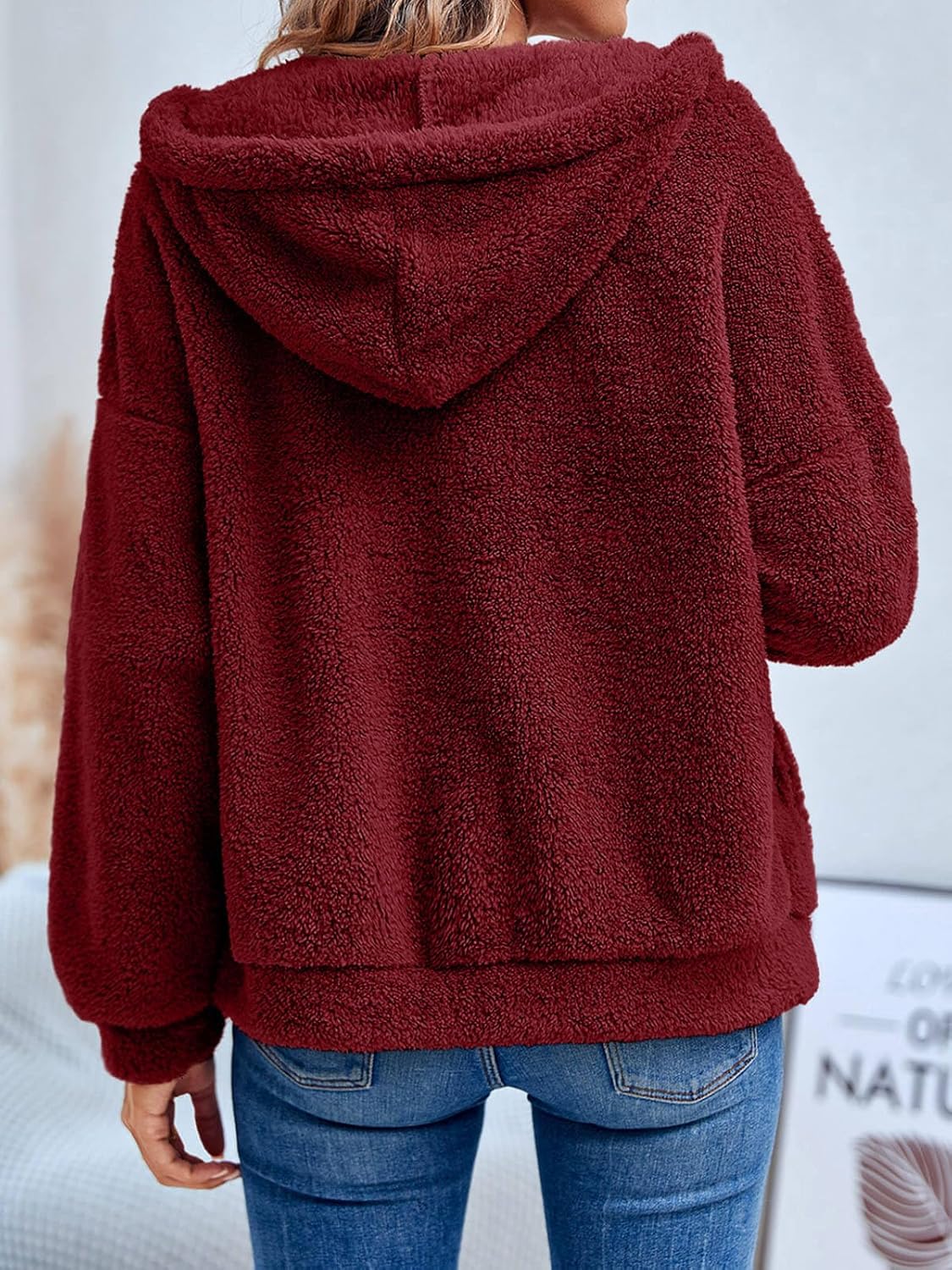 GAMISOTE Womens Fuzzy Sherpa Fleece Jacket Zip Up Oversized Winter Warm Sweatshirt Hoodies 2025