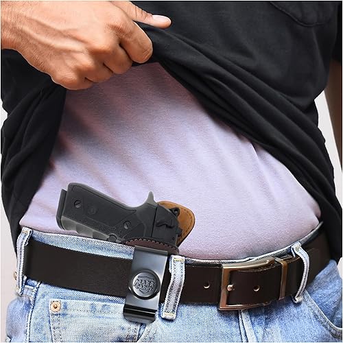 Miniatura 2 de PH - Funda de cuero genuino para pistola Beretta 92FS, funda de cuero Iwb táctica para pistola Iwb, funda de transporte oculta de cuero, cómoda