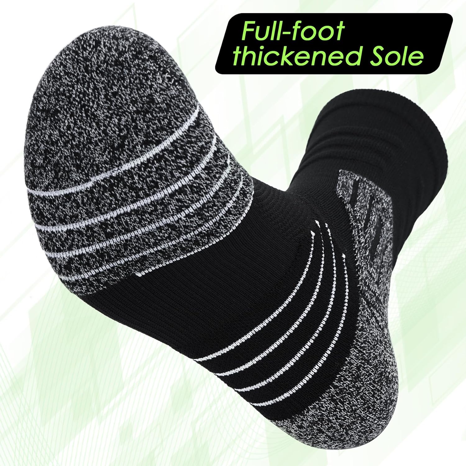 3 Pairs Compression Running Socks for Men, Cushion Padded Anti-Blister, Moisture Wicking Cooling, Athletic Socks Crew - Image 5