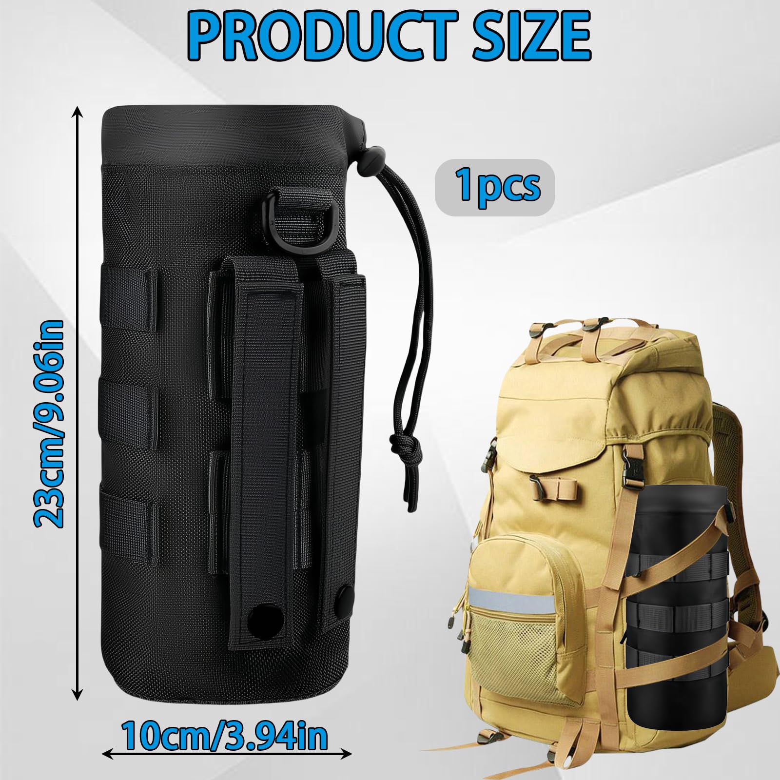 Borsa Per Borraccia, Marsupio Tattico Militare Molle, Portaborraccia Regolabile Per Campeggio, Escursionismo, Arrampicata E Ciclismo | Leroy Merlin