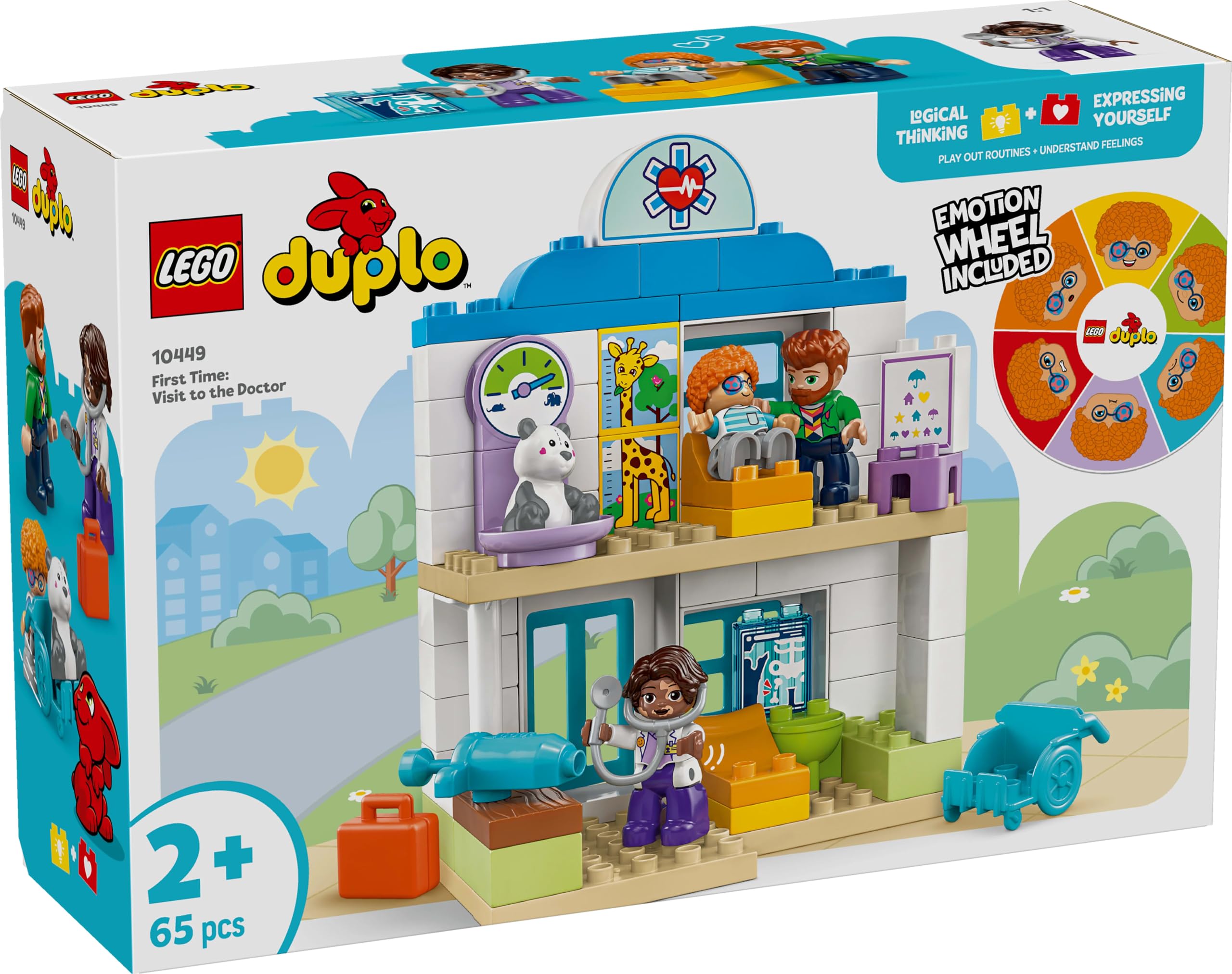 LEGO DUPLO Town İlk Doktor Ziyareti 10449-2 Yaş ve Üzeri Küçük Çocuklar İçin Eğitici ve Yaratıcı Oyuncak Yapım Seti (65 Parça)