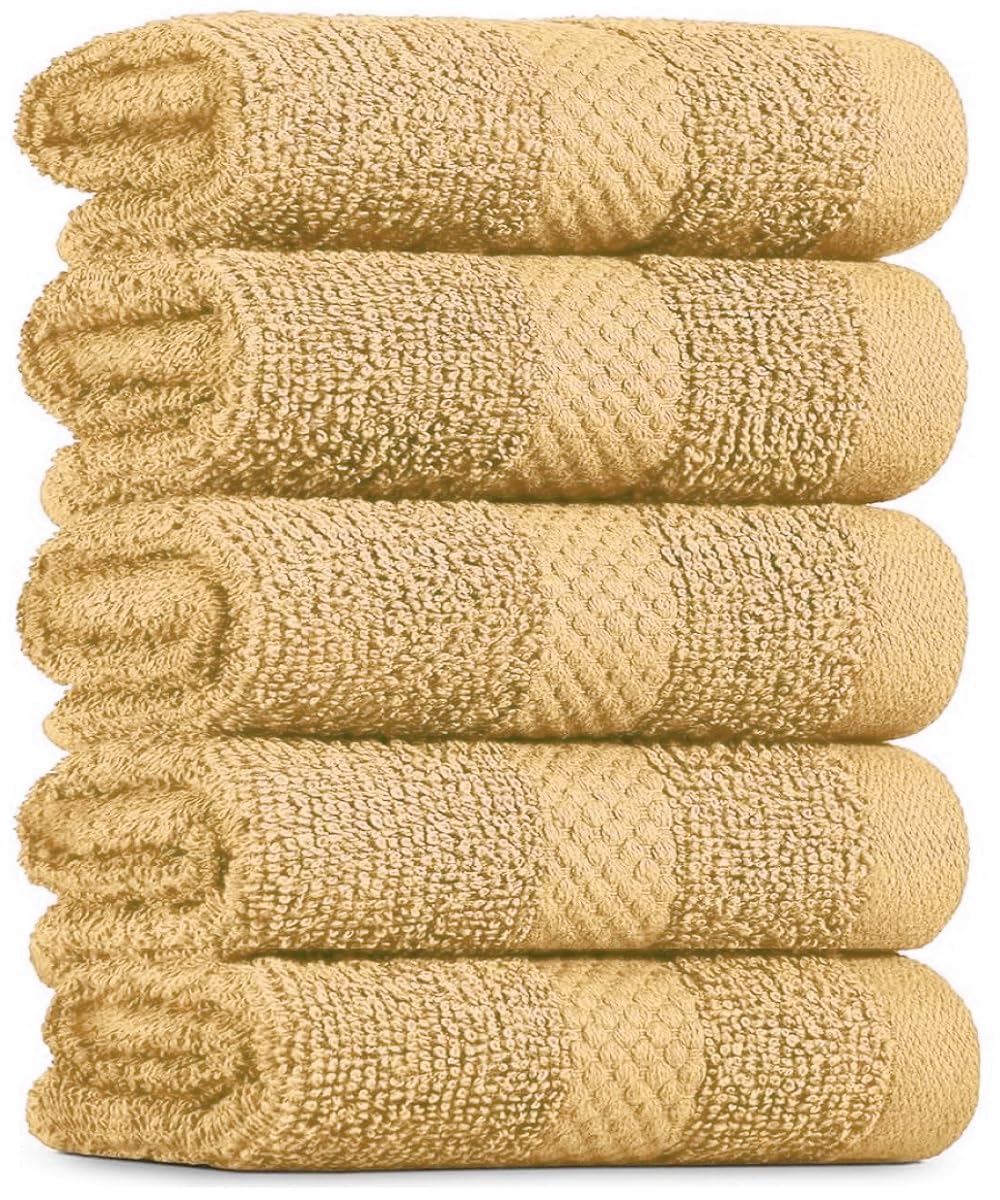 5 X Luxury Face Cloths 500-800 GSM Egyptian Cotton Super Soft Flannels Fingertip Gym Face Towels Washcloth Set (Latte, Face_800 GSM)