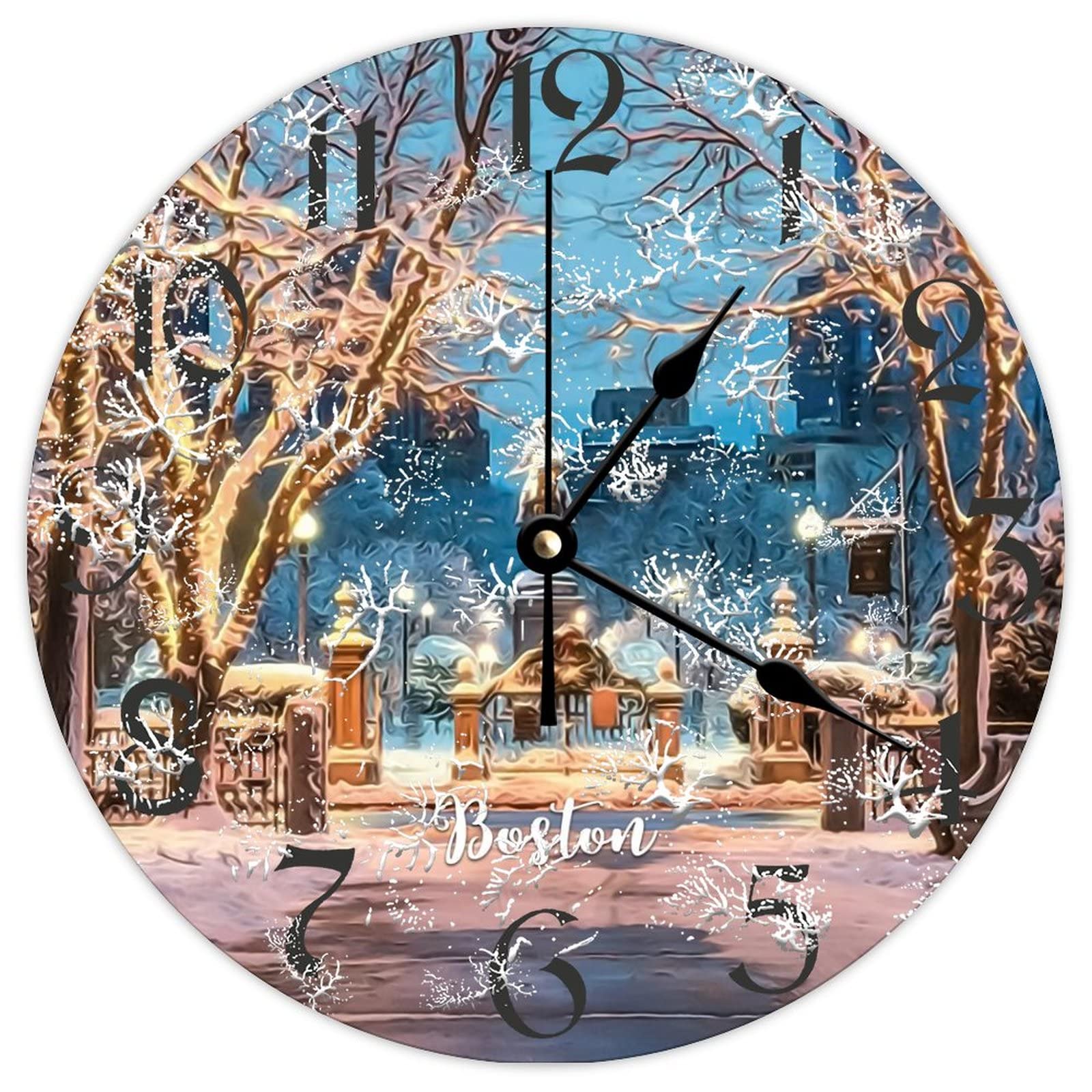 Horloge murale en bois Boston silencieuse pour en finir avec le tic-tac