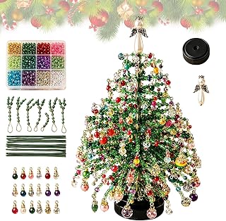 5D Christmas Tree Beading Kit, DIY Craft Kit for Adults & Kids | Sparkling Christmas Decor - Make Your Own Fantasy Christmas Tree, Mini Holiday Keepsake for Tabletop Bookshelf Mantels