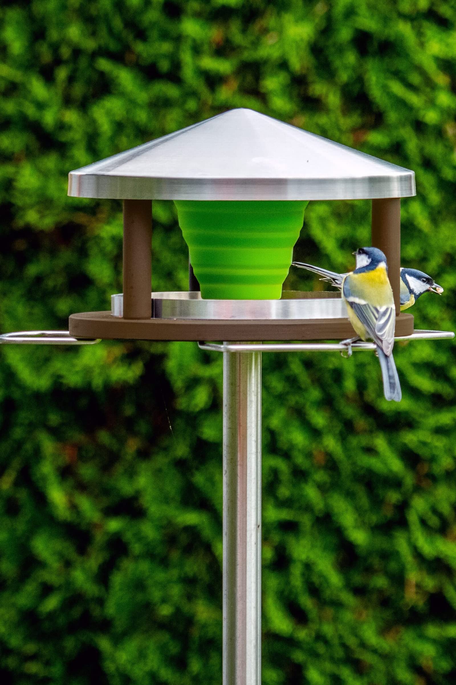 Mangiatoia Per Uccelli Con Supporto - Design Rustico In Metallo 143cm