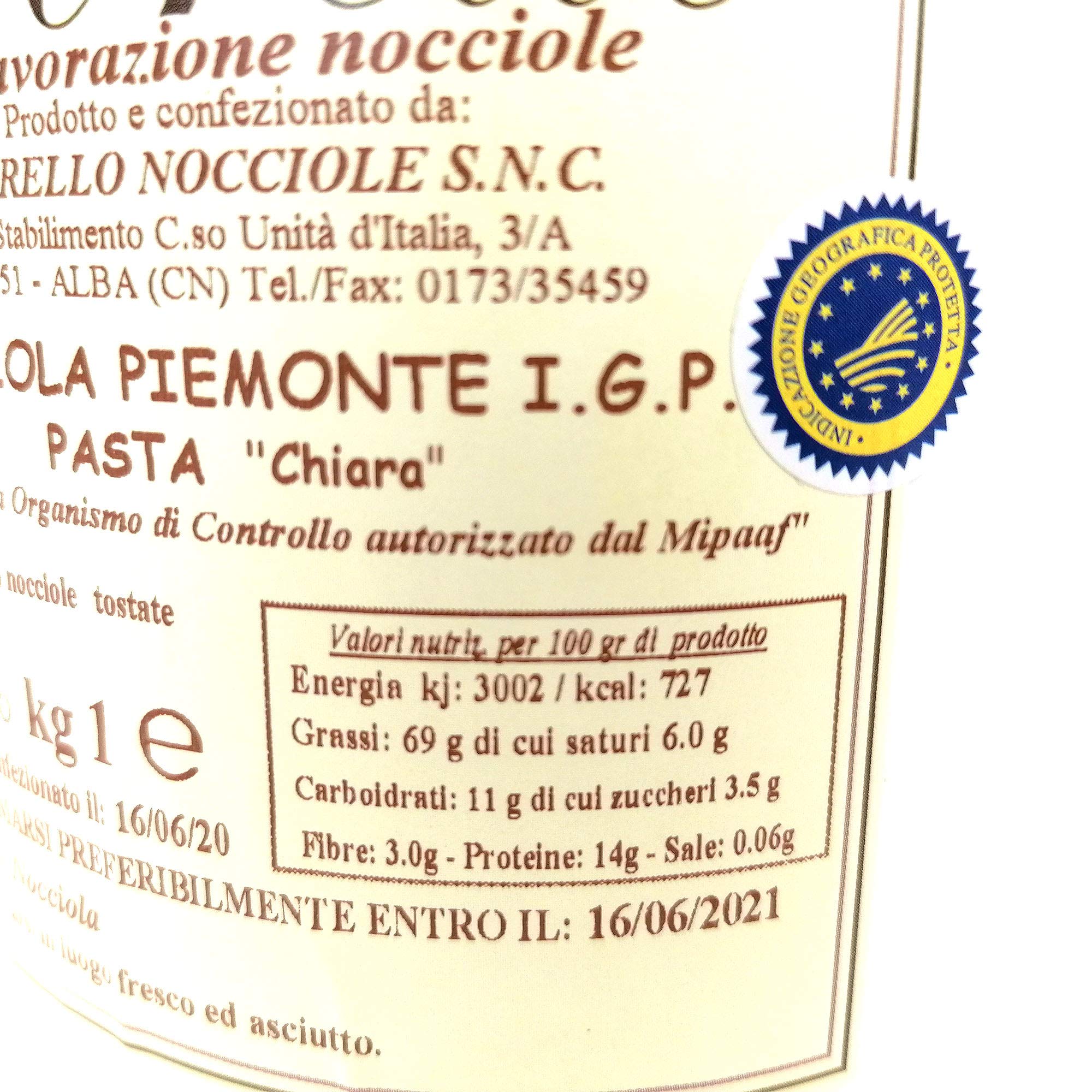 KG 1 PASTA "CHIARA" NOCCIOLA PIEMONTE I.G.P. PORELLO IDEALE PER GELATERIA E PASTICCERIA