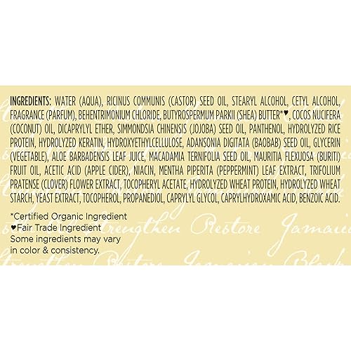 Miniatura 4 de SheaMoisture Aceite de ricino negro jamaicano sin enjuague acondicionador para cabello dañado 100% puro para suavizar y desenredar 11.5oz