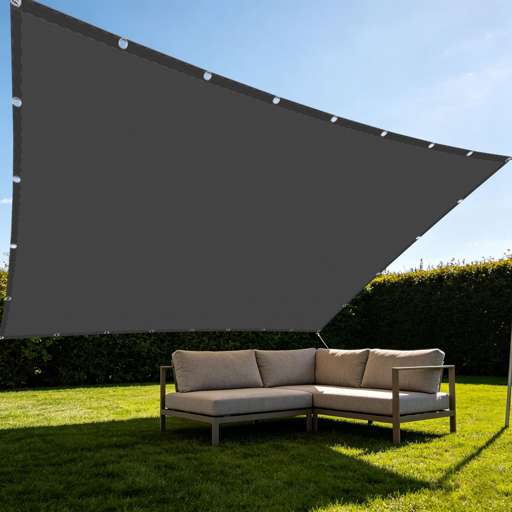 Voiles ombrages rectangulaire imperméable extérieur gris 100x360