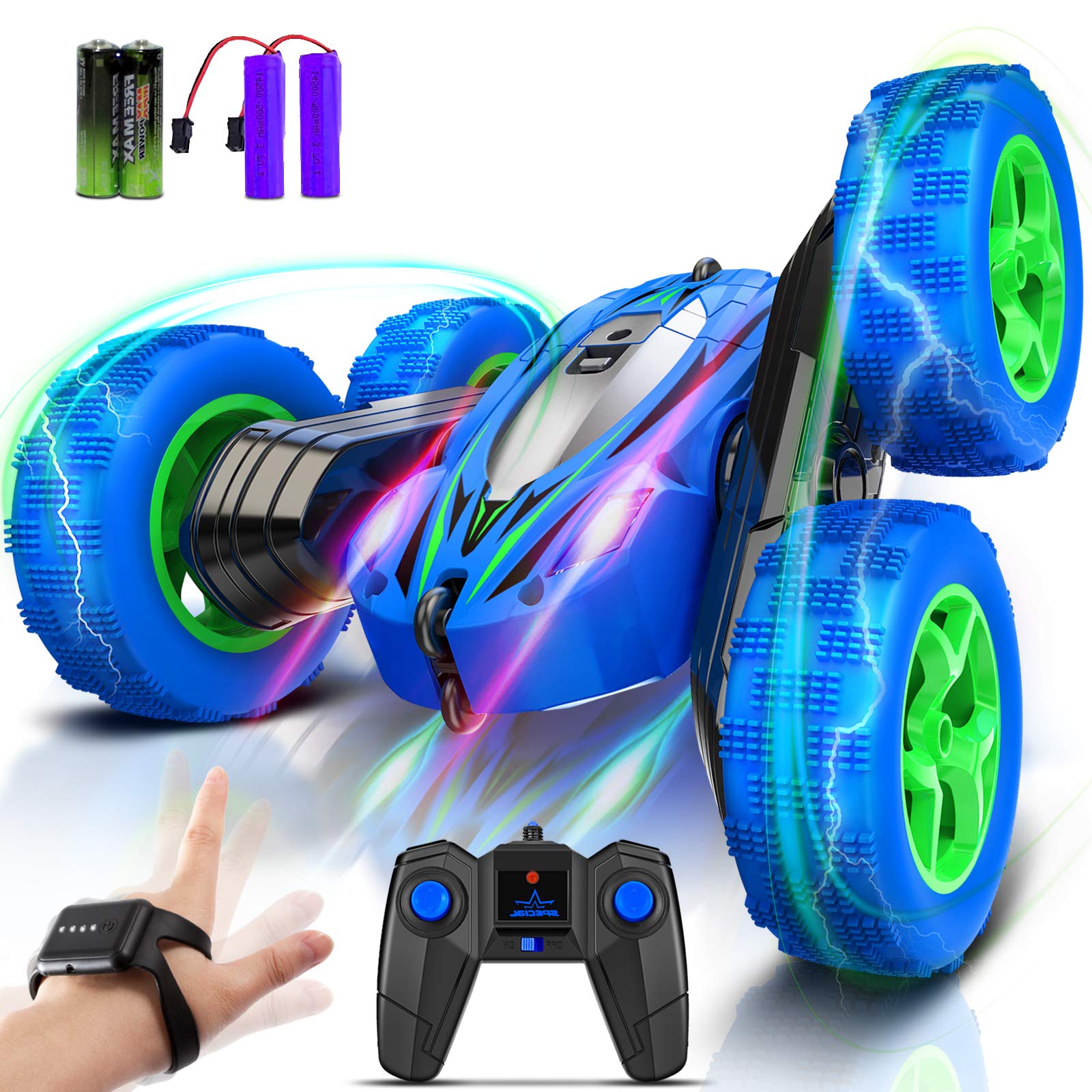 Buy Remote Control Car Gesture Sensing RC Stunt Car Vehicle Toy Stunt Truck 4WD 2.4GHz Double