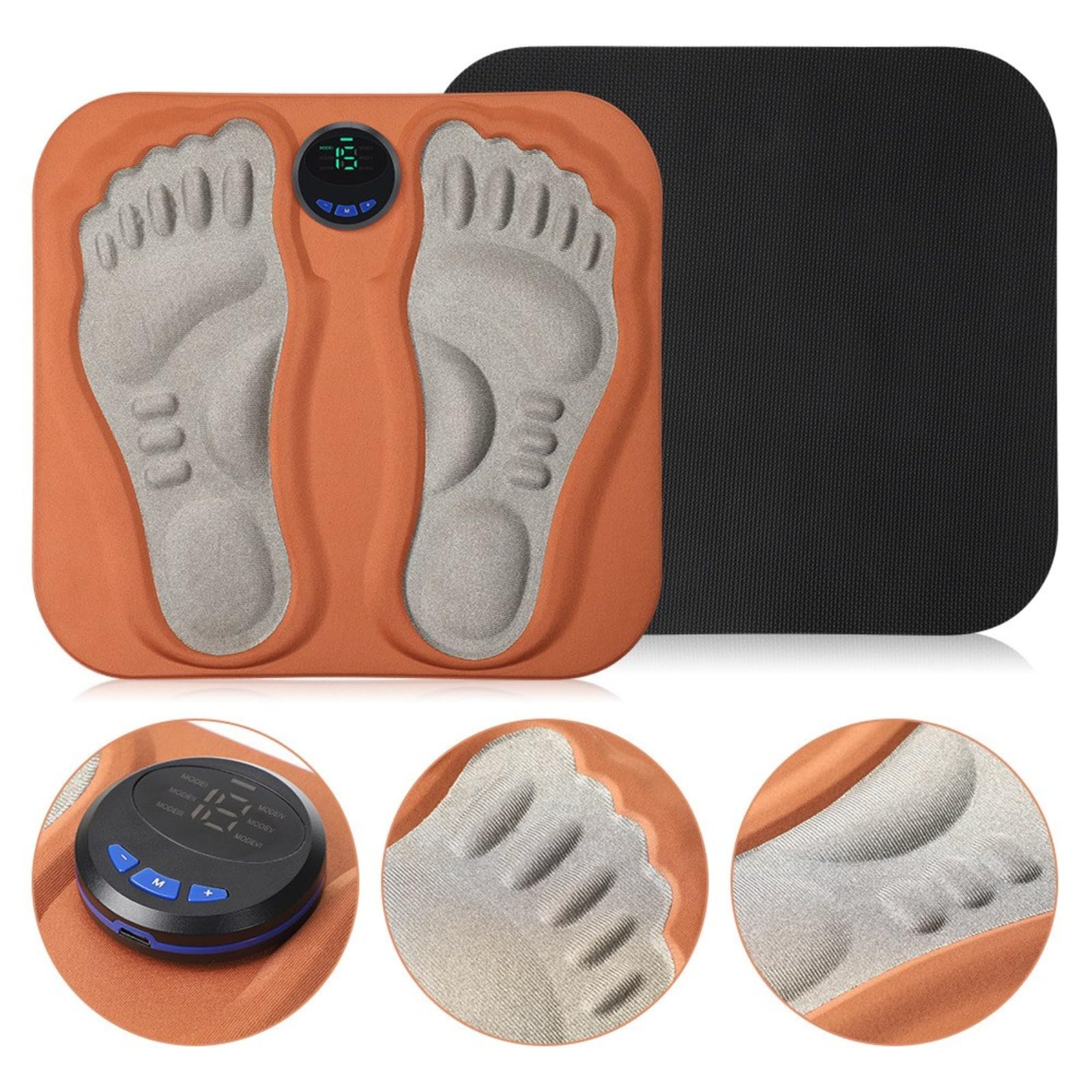 Orthoback ReNerv 3D EMS Fußmassagegerät mit Wärmefunktion (1 pcs) | EMS-Impulse lindert Nervenschmerzen, Heizfunktion, verstellbare Stufen, hautfreundlich, kompakt für Zuhause