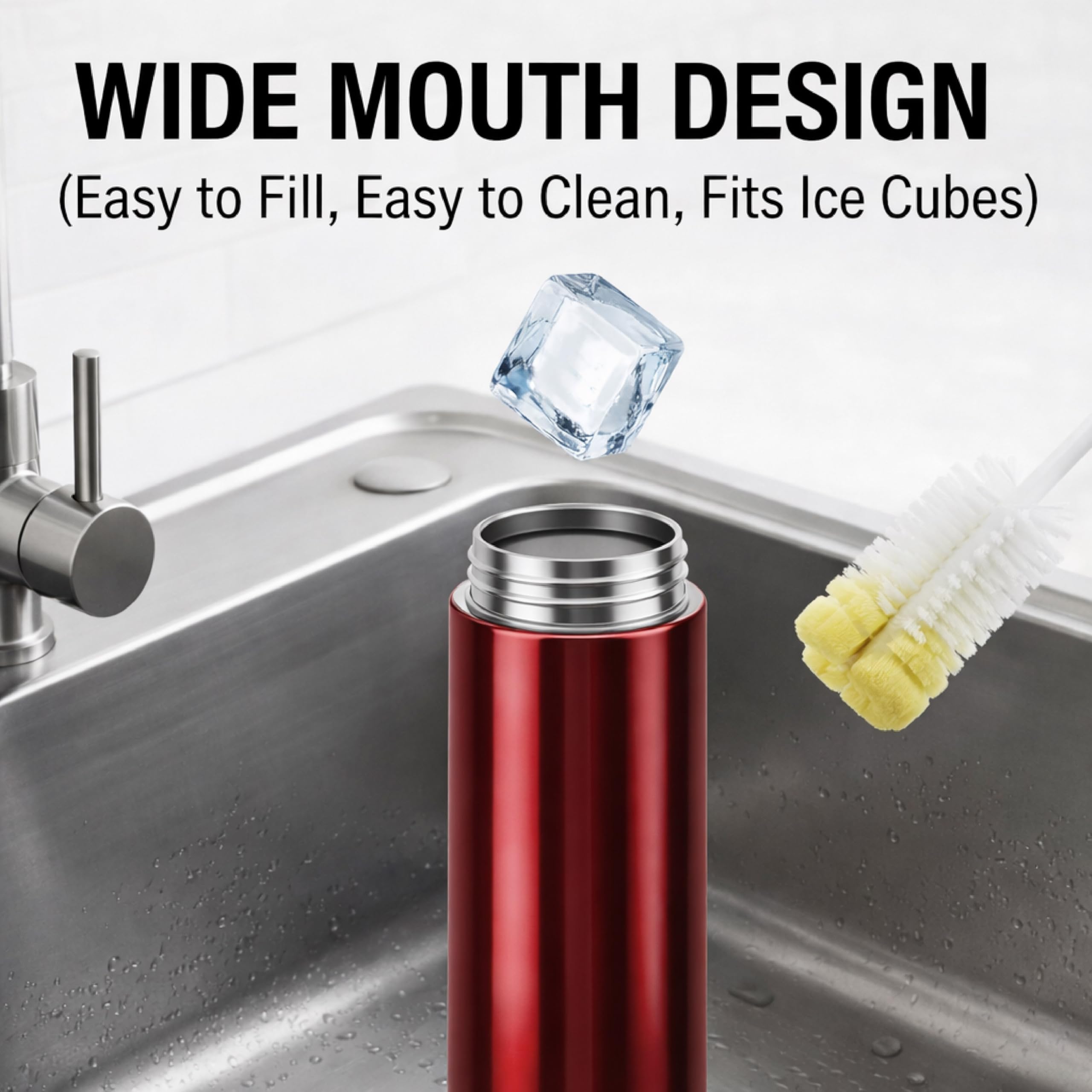 CELLO H2O Stainless Steel Water Bottle for Office & Daily Use 1000 ml, Red | Single Wall Freezer & Fridge Safe, Lightweight & Stylish Leakproof Rustproof Steel Water Bottle for School, Gym & Travel 3