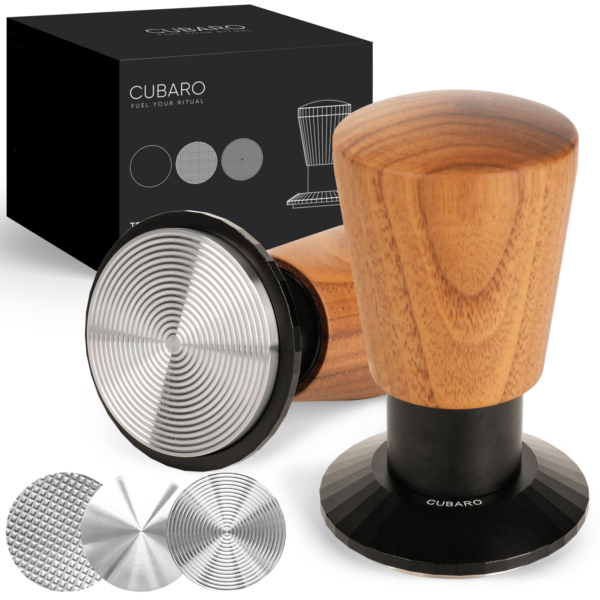 Tri-Spring ubijak do espresso, z 3 wymiennymi podstawami, sprężynowa ubijaczka do kawy, 54 mm, ze sprzężeniem zwrotnym dźwięku, ubijak Barista, 54 mm, do ekspresu do espresso