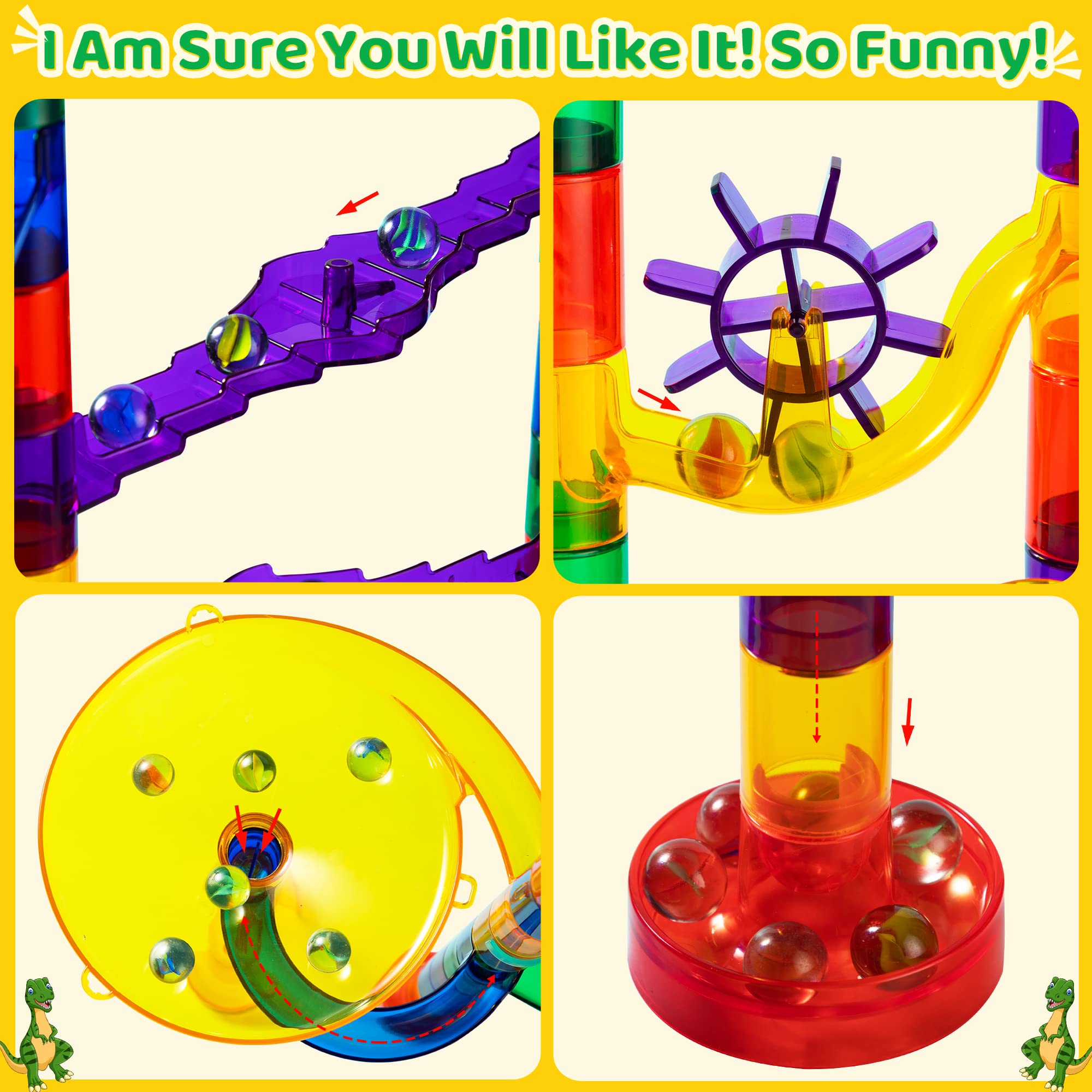 Buy JOYIN Dinosaur Theme Marble Run Set, 162Pcs Kids Marble Race Game