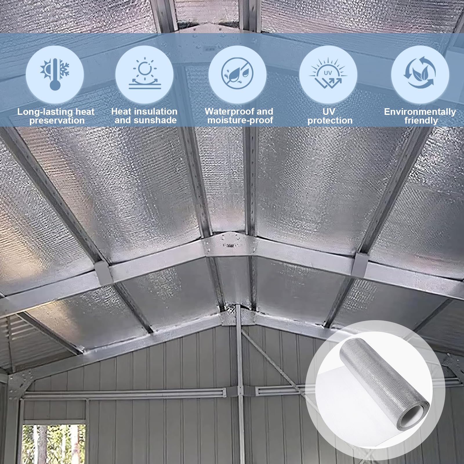 Aislante Termico Autoadhesivo – 60x200cm Aislante Térmico Película & Tela Reflectante para Radiadores, Adecuado para Bobinado, Sellado & Aislamiento de Tuberías
