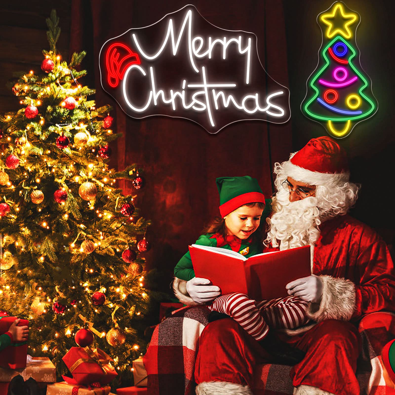 Amazon.co.jp: Merry Christmas ネオンサイン 24x15インチ クリスマス