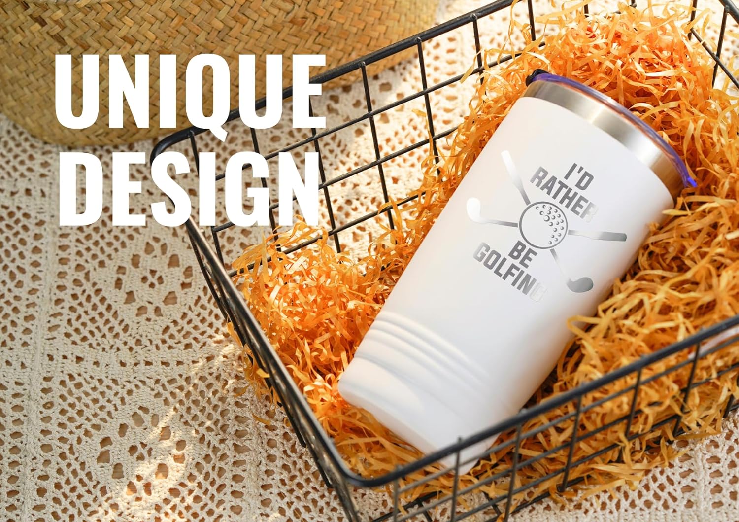 Onebttl Golf Gifts for Men - Funny 20oz Tumbler, Dad & Fathers Day Gift - White - Image 2