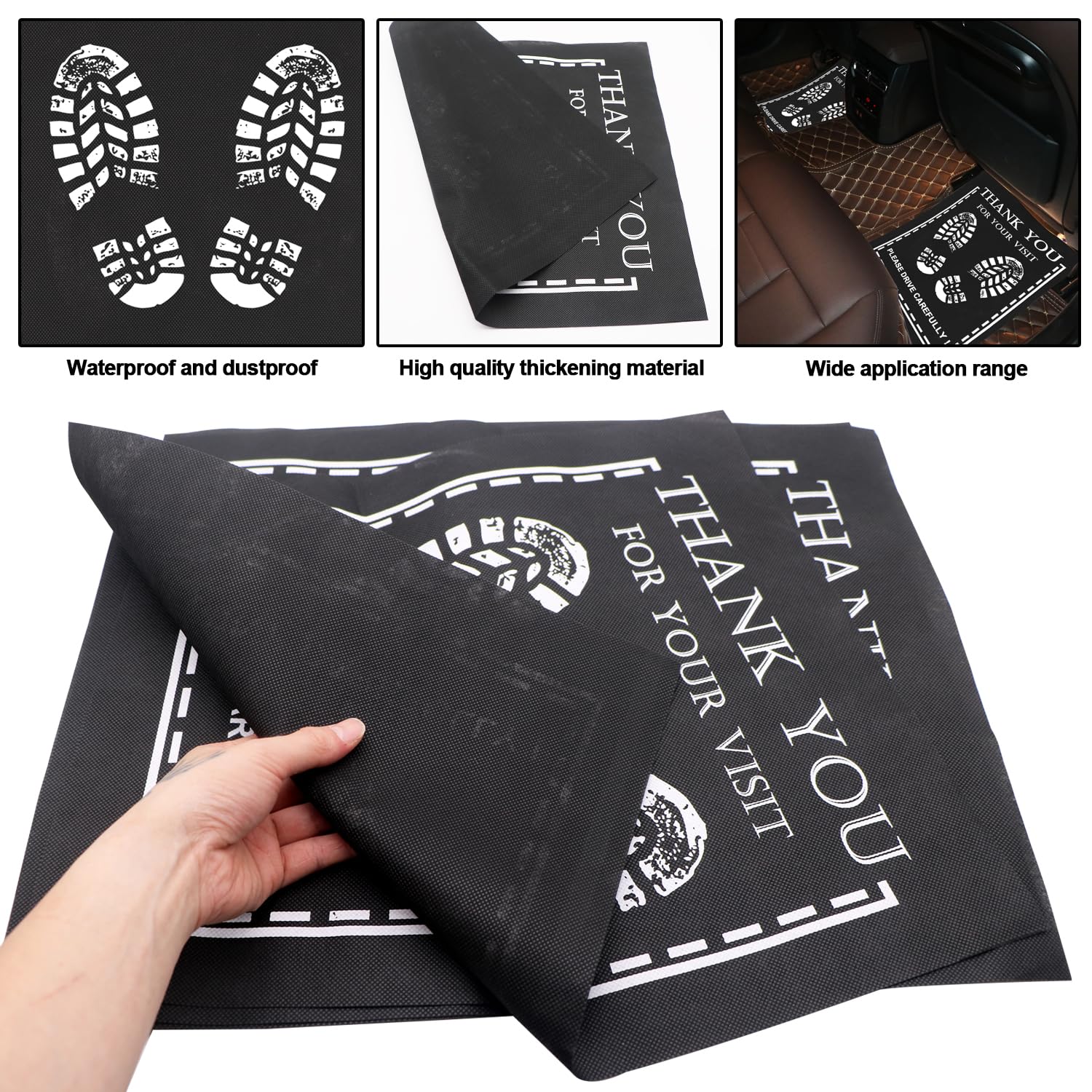 RUENXG Disposable Floor Mats for Car 30Pcs Disposable Car Floor Mat Black Car Floor Mat Protector Portable Vehicle — view 6