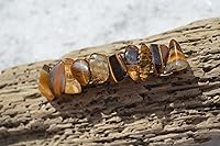 Vista 9 de Pinza para el cabello con pasador francés con piedra de ojo de tigre dorado