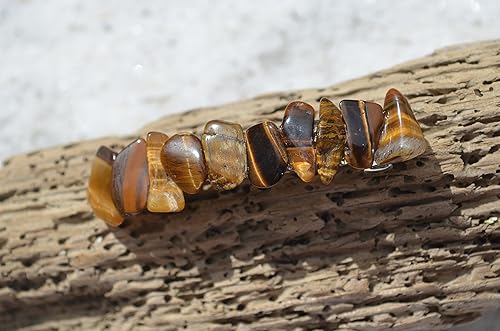 Miniatura 9 de Pinza para el cabello con pasador francés con piedra de ojo de tigre dorado