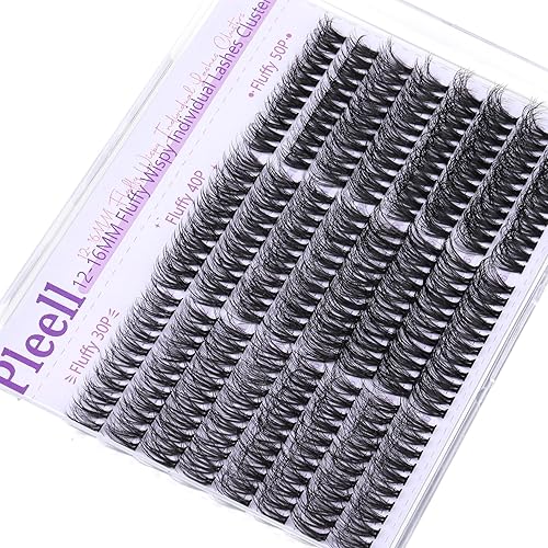 Miniatura 7 de Kit de extensión de pestañas para bricolaje, 330 racimos de extensiones de pestañas, pestañas individuales esponjosas, aspecto natural con enlace de