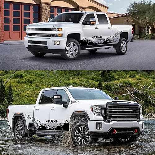 Miniatura 7 de Calcomanías de camión, calcomanías laterales grandes para camión, camioneta, SUV, calcomanías de automóvil de rayas de carreras de 4 x 4,