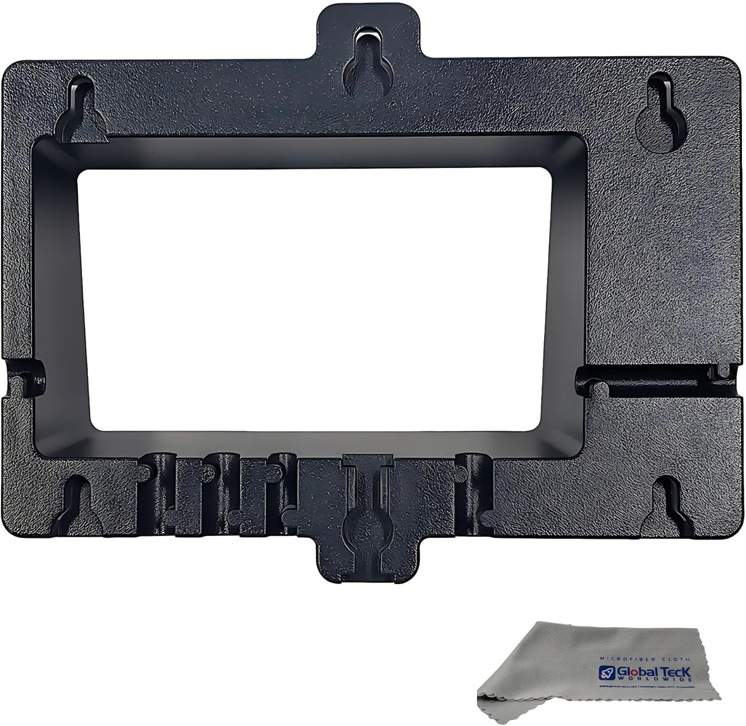 Yealink Wall Mount Bracket for VoiP Phone T46U, T46S, T46G – Fits to Exact Specifications Ensures a Secure and Stable Install for Access to All Telephone Cables, Global Teck Bundle Microfiber Cloth
