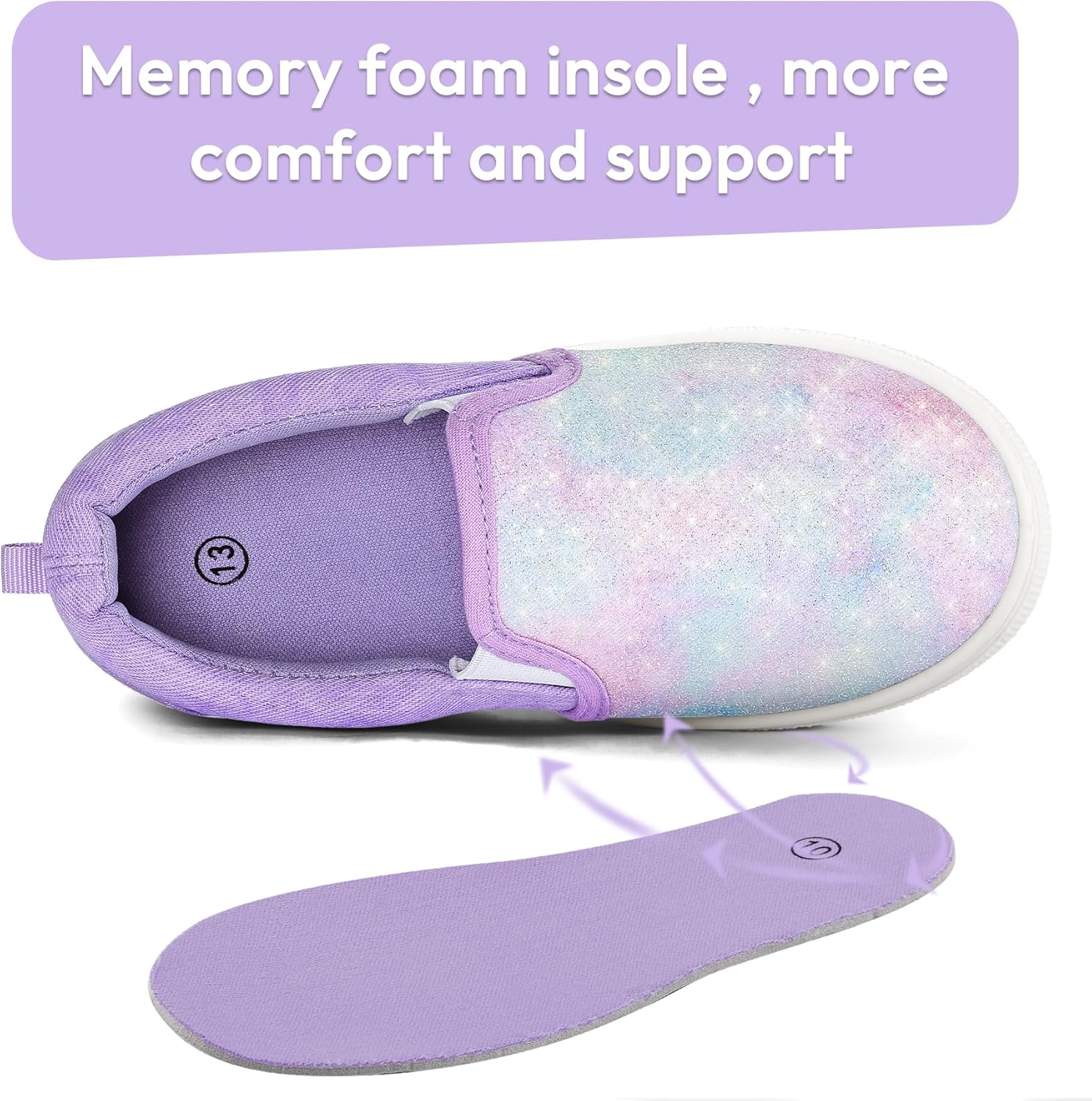 K KomForme Toddler Girls Boys Shoes Little Kids Slip on Canvas Sneakers for Running/Walking - Image 6