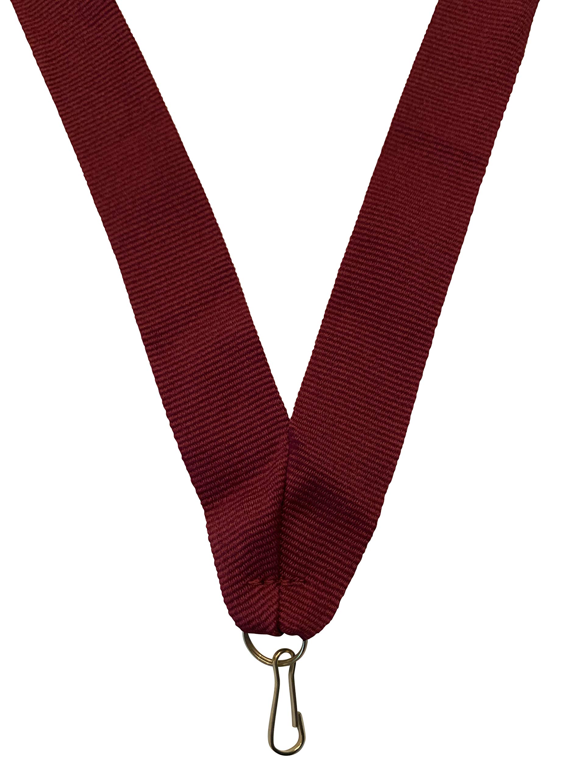 Express Medals Maroon Neck Ribbons for Medals with Snap Clips Flat Lanyard Award - (Pack of 100)