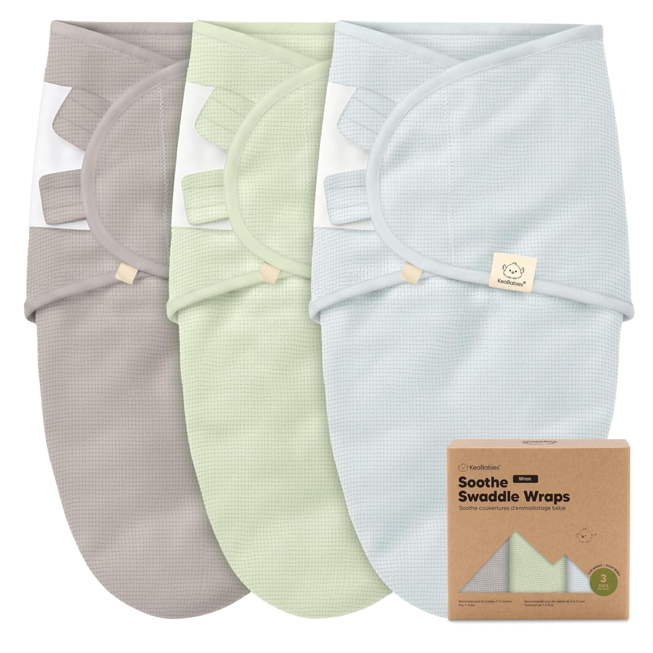 3-Pack Organic Swaddles for Newborns, Baby Swaddles 0-3 Months (Ripple) | Newborn Swaddle…