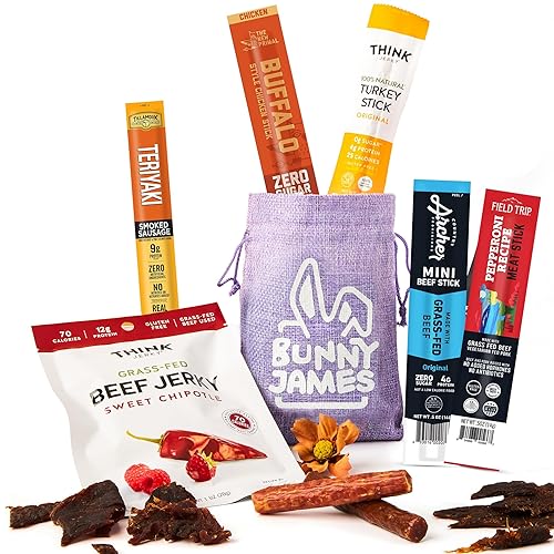 Regalos de carne seca para hombres bolsa de regalo llena de una mezcla de carne seca de res y palitos de res regalos para adultos grandes