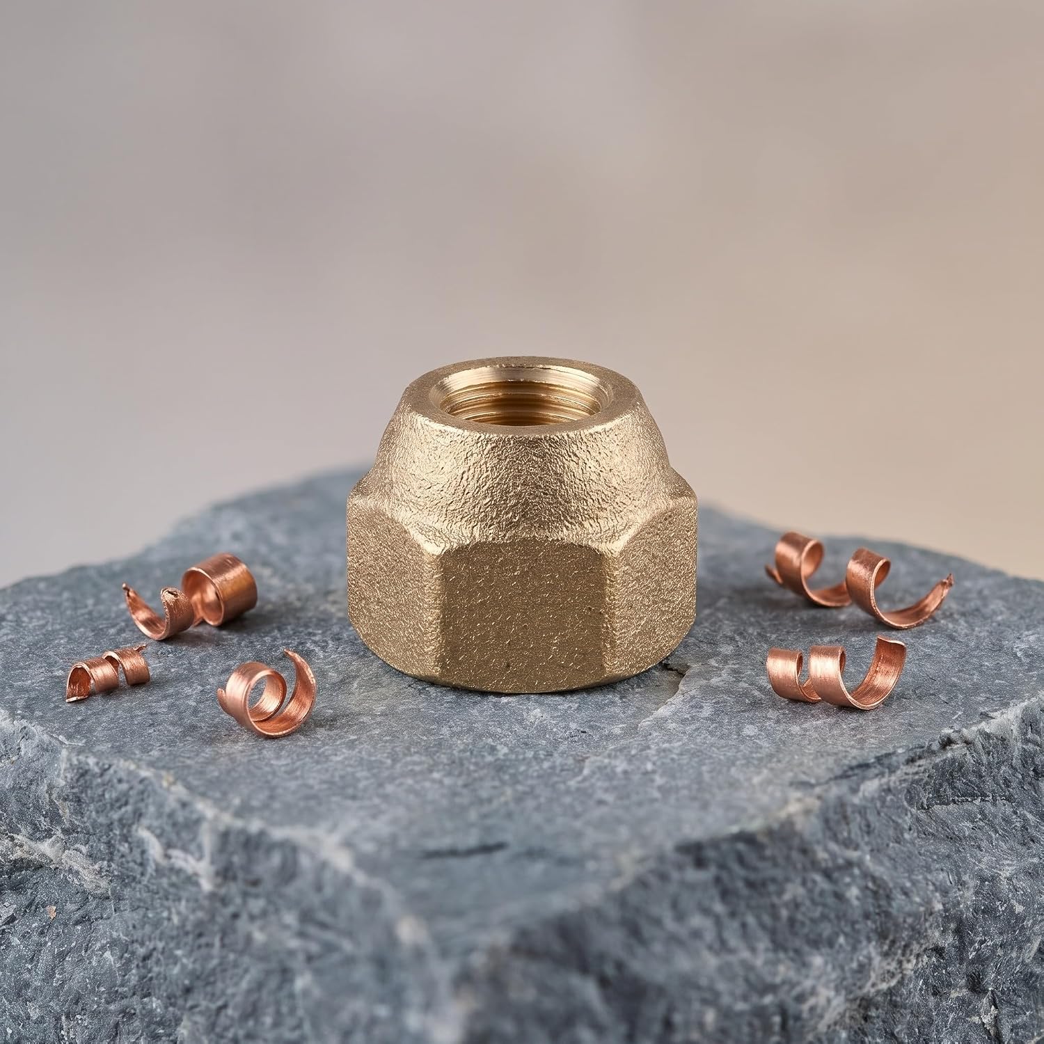 20pcs Brass Flare Nut for HVAC Metal Nuts and Air Conditioner Tube Fittings, 3/8” Metal Coupling Fitting with Easy Extension and Airtight Sealing, Golden Brass Tube Adapter
