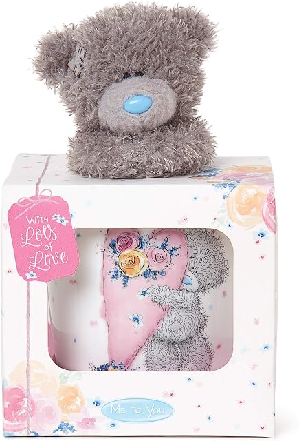 Me to You Tatty Teddy with Mug in a Gift Box - Official Collection,Blue,grey,pink