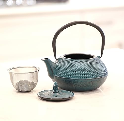 Miniatura 2 de Frieling Arare - Tetera de hierro fundido con infusor de acero inoxidable, hervidor de té de hierro fundido de 40 onzas con infusor - Hervidor de