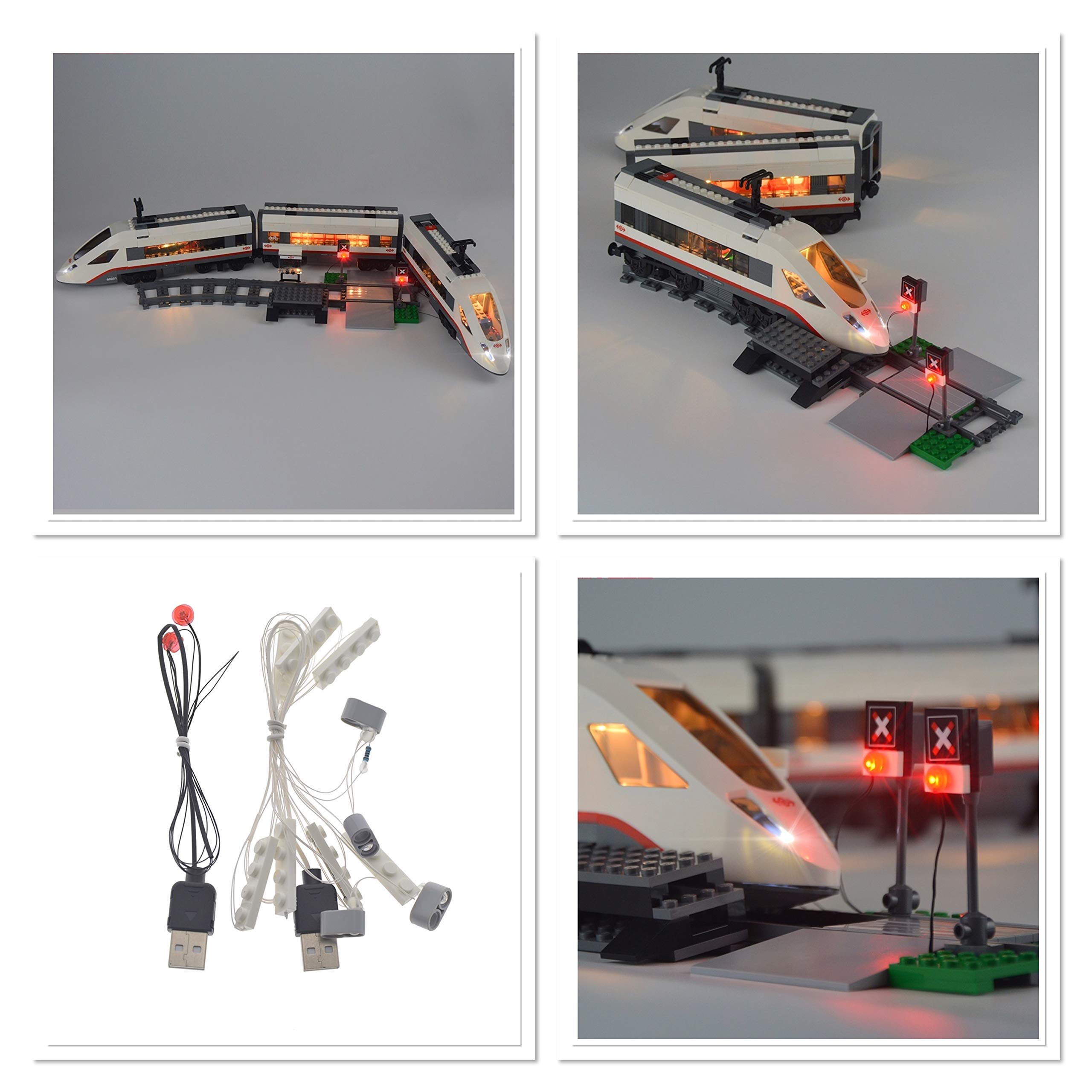 Butterfly Designs UK LED Light Kit for City 60051 High-Speed Passenger Train Lighting USB **Does Not Include Model**