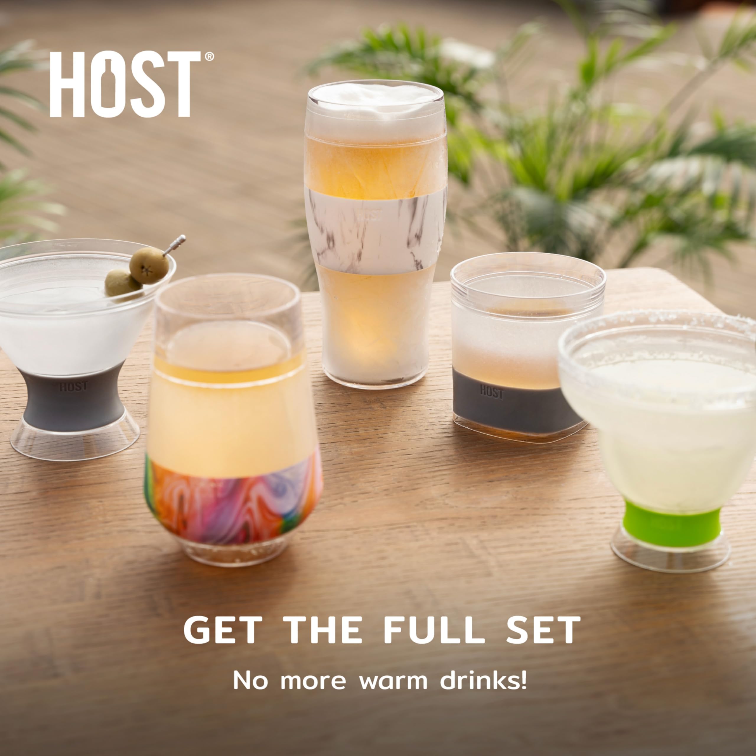Host Beer Freeze, Copa enfriadora para Cerveza y mas de plástico Aislante de Doble Pared congelable con Gel refrigerante, EEUU Pinta de Cerveza congelada, Juego de 2, 16oz (473 ml)- Negro/Gris(10017)
