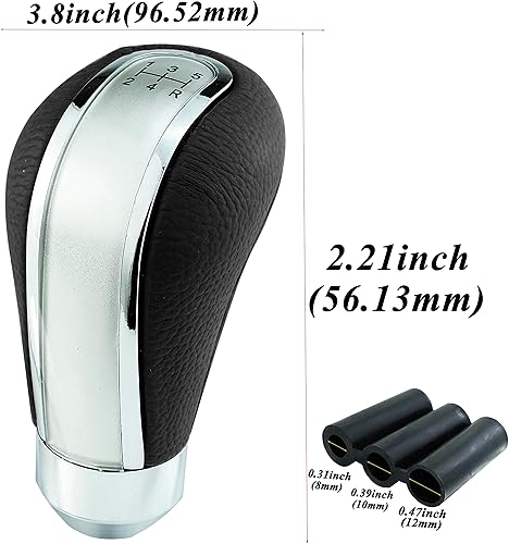 Miniatura 2 de Abfer Pomo de palanca de cambios de 5 velocidades de aleación de aluminio para coche con peso para la mayoría de vehículos manuales, color rojo