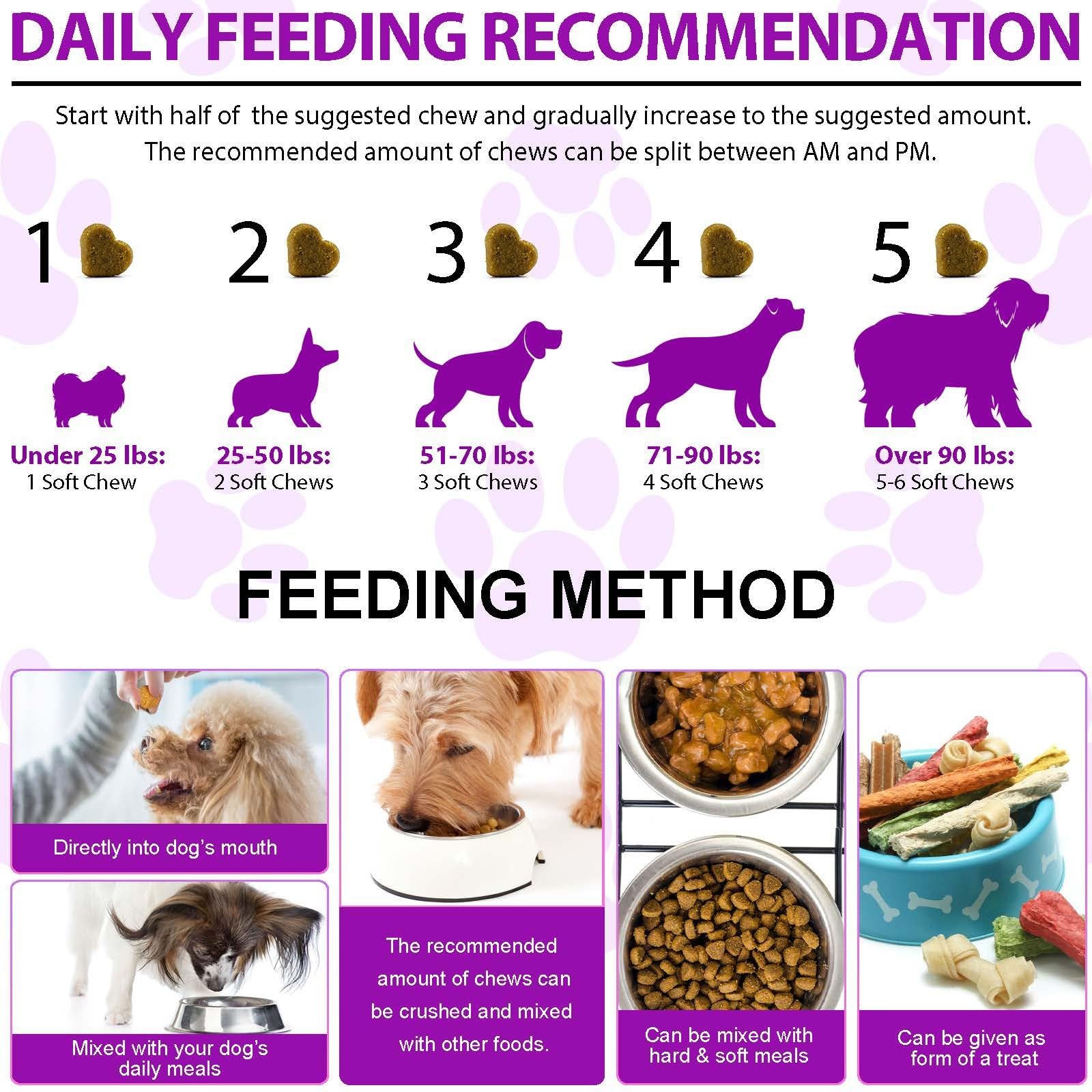 Multivitamínico 15 en 1 para perros - 150 snacks masticables con soporte para las articulaciones, salud digestiva, corazón, piel y pelo - Vitaminas para perros A, E, D3, B12 y minerales esenciales